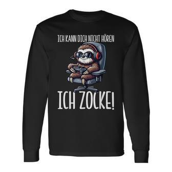 Gaming Ich Kann Dich Nicht Hören Ich Zocke Faultier Langarmshirts - Geschenkecke