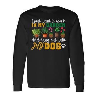 Gardening Dog Lover Gardener Garden Pet Plants Long Sleeve T-Shirt - Monsterry UK