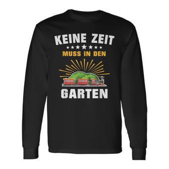 Gartenbahn Steam Train Model Railway Garden Slogan Langarmshirts - Geschenkecke