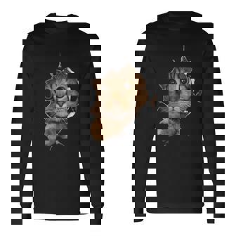 Gatito Lindo Desgarro Amante De Los Gatos Divertido Gatos Camiseta de manga larga - Regaloses