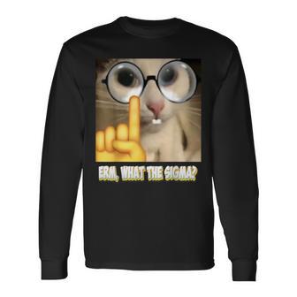 Gato Gracioso Erm ¿Qué Diablos Sigma Meme Gato Gracioso Camiseta de manga larga - Regaloses