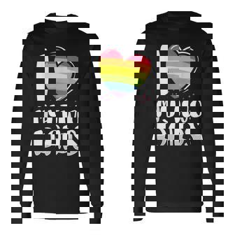 Gay Dad Pride I Love My Two Dads For Daughters And Sons Long Sleeve T-Shirt - Monsterry