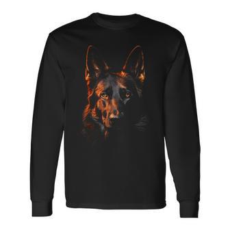 German Shepherd Graphic Pet Illustration Dog German Shepherd Langarmshirts - Geschenkecke