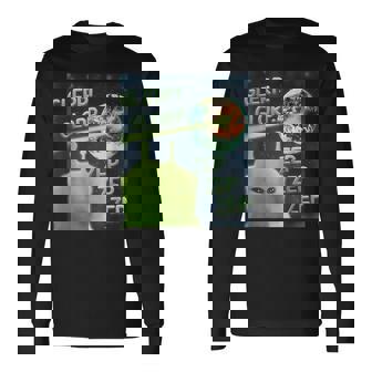 Glerp Glorp Alien Cat Meme Brainrot Costume Long Sleeve T-Shirt - Seseable
