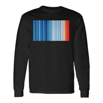 Global Warming Blue Red Stripe Pattern Langarmshirts - Geschenkecke