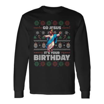 Go Jesus It's Your Birthday Fun Ugly Christmas Sweater Meme Langarmshirts - Geschenkecke