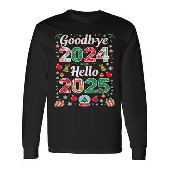 Goodbye 2024 Hello 2025 Merry Christmas Happy New Year 2025 Langarmshirts - Geschenkecke