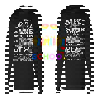 Goodbye Summer Hello School First Day Of School Teachers Fun Premium Long Sleeve T-Shirt - Monsterry