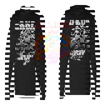 Grandpa Of The Birthday Boy Monster Truck Birthday Party Long Sleeve T-Shirt - Monsterry