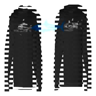 Great Shark Diver Scuba Diving Long Sleeve T-Shirt - Monsterry