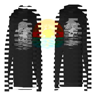 Gulf Of Mexico Beach Palms Summer Vacation Long Sleeve T-Shirt | Mazezy