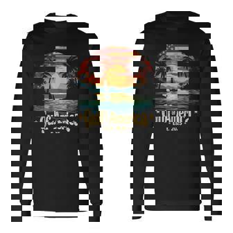 Gulf Of Usa America Est 2025 American Flag Gulf Of Mexico Long Sleeve T-Shirt | Mazezy