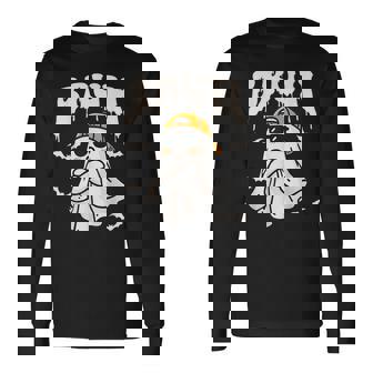 Halloween Bruh Cute Ghost Boo Spirit Halloween Bruh Long Sleeve T-Shirt - Monsterry