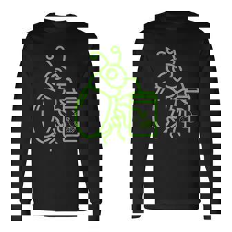 Halloween Graphic Green Halloween Beetle Drink Juice Long Sleeve T-Shirt - Monsterry