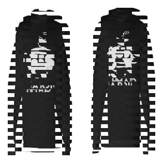 Ham Radio Pig Lover Morse Code Geek CW Operator T-Shirt Long Sleeve T-Shirt - Monsterry