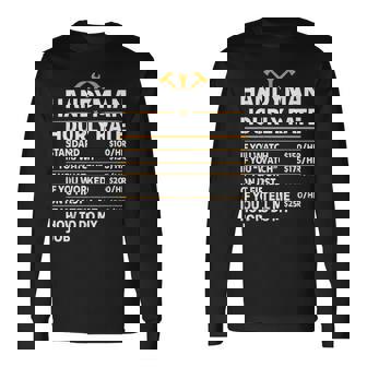 Handyman Profession Birthday Worker Handyman Tarifa Por Hora Camiseta de manga larga - Regaloses