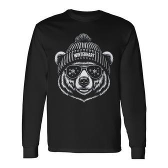 Hardy Bear With Hat Ski Snowboard Ski Party Winter Langarmshirts - Geschenkecke