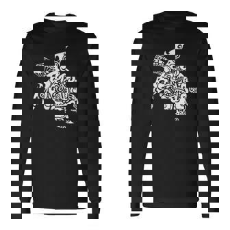 Hawaii Tattoo Gráfico De Tortuga Blanca Camiseta de manga larga - Regaloses