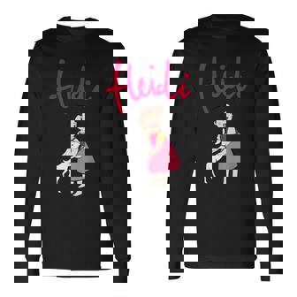 Heidi Avec Chèvre Mignonne Avec Logo Rose Dessin Animé T-shirt à manches longues - Cadeauxyz