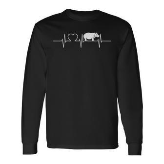 Hippo Heartbeat Hippo Hippo Langarmshirts - Geschenkecke