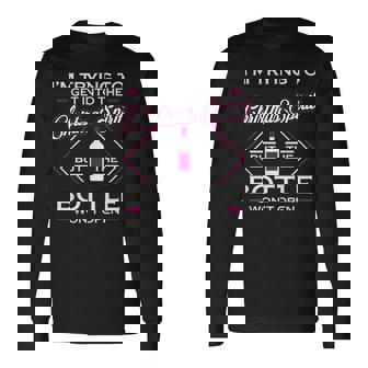 Holiday Spirit Bottle Won't Open Christmas Long Sleeve T-Shirt - Monsterry