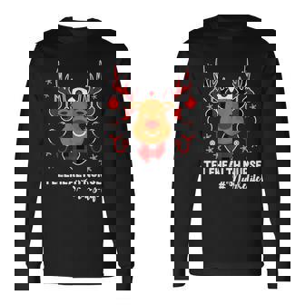 Holiday Xmas Telehealth Nurse Life Reindeer Christmas Long Sleeve T-Shirt - Monsterry