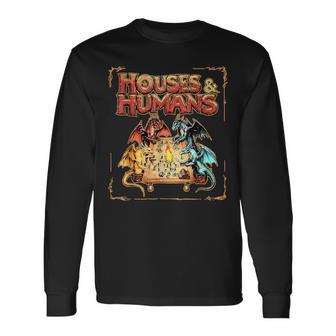 Houses And Humans Vintage Retro 90S Gamer Gaming Long Sleeve T-Shirt - Thegiftio UK