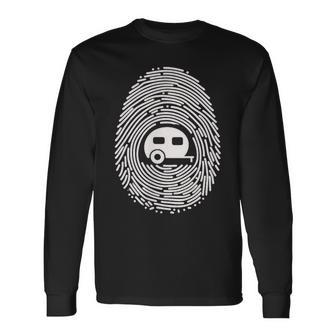 Huella Dactilar Caravana Camper Camiseta de manga larga - Regaloses
