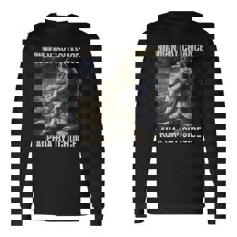 Human By Chance Alpha By Choice Cool Weird Alpha Wolf Meme Long Sleeve T-Shirt - Thegiftio UK