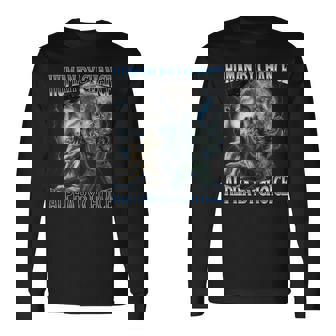 Human By Chance Alpha By Choice Cool Weird Alpha Wolf Meme Long Sleeve T-Shirt - Thegiftio UK