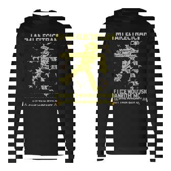 I'm An Electrician If I Dance Without Music Skeleton Long Sleeve T-Shirt - Thegiftio
