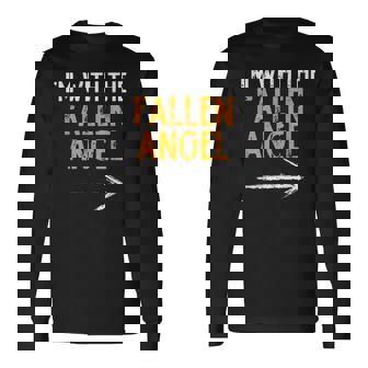 I'm With The Fallen Angel Costume Halloween Couple Matching Long Sleeve T-Shirt - Monsterry