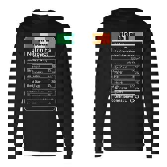 Irish Dad Nutrition Facts Father's Day Long Sleeve T-Shirt - Monsterry