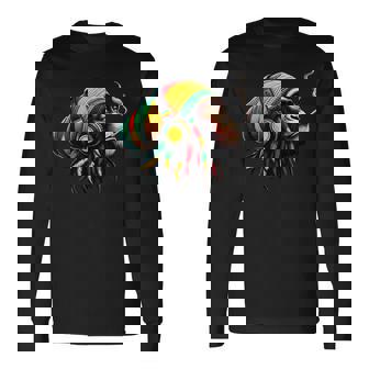 Jamaican Roots Reggae Chimpancé Auriculares Rastafari Mono Camiseta de manga larga - Regaloses