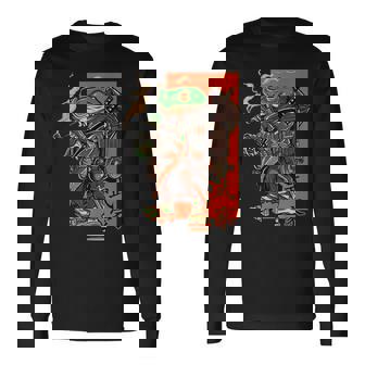 Japanese Green Frog Ninja Samurai Katana Sword Tank Top Long Sleeve T-Shirt - Monsterry