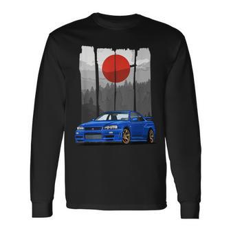 Jdm Skyline 34 Car Tuning Japan Rising Sun Drift Langarmshirts - Geschenkecke