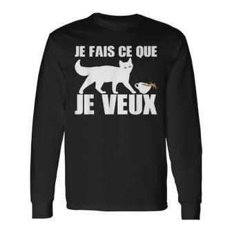 Je Fais Ce Que Jeeux Humour Drôle Blague Chat Cadeau T-shirt à manches longues - Cadeauxyz