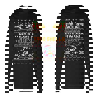 Jingle Bells Taco Shells Vintage Ugly Sweeter Pixel Xmas Long Sleeve T-Shirt - Monsterry