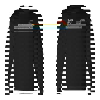 Kanpur India Uttar Pradesh Retro Sunset Rainbow Synth Stripe Tank Top Long Sleeve T-Shirt - Monsterry