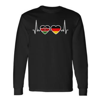 Kenya Germany Heartbeat Flag German Kenyan Langarmshirts - Geschenkecke