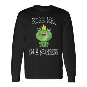 Kiss Me I'm A Princess Frog Langarmshirts - Geschenkecke