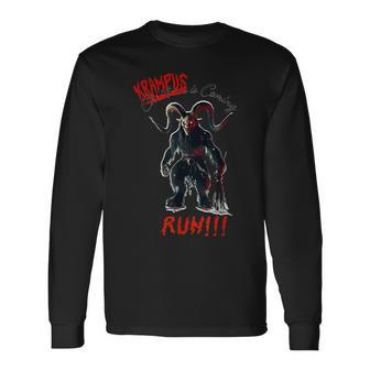 Krampus Is Coming Lauf Wenn Du Kannst Langarmshirts - Geschenkecke