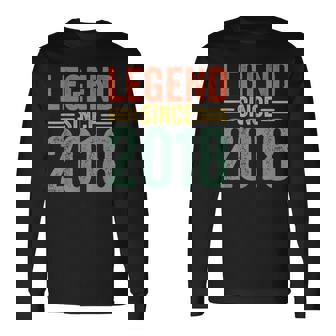 Legend Since 2018 6Th Birthday Retro 6 Years Old For Boys Long Sleeve T-Shirt | Mazezy