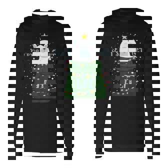 Let's Get Lit Cute Polar Bear Christmas Pajamas Long Sleeve T-Shirt - Monsterry