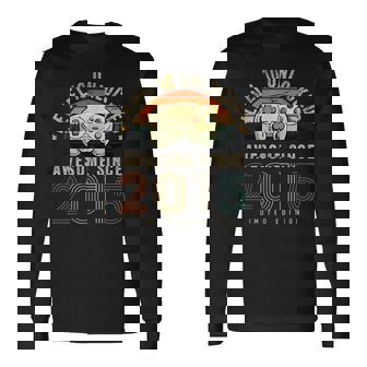 Level 10 Unlocked 10Th Birthday Boys Gamer 10 Year Old Long Sleeve T-Shirt - Seseable