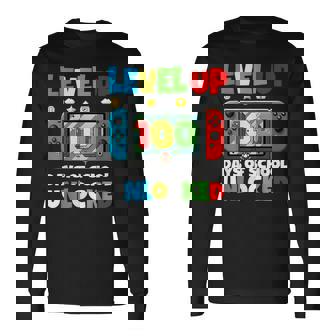 Level 100 Days Of School Complete Gamer Video Games Boys Long Sleeve T-Shirt | Mazezy
