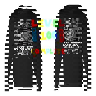 Level 100 Days Of School Complete Video Game Lover Gamer Boy Long Sleeve T-Shirt - Seseable