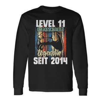 Level 11 Years Birthday Boy Gamer Since 2014 Langarmshirts - Geschenkecke