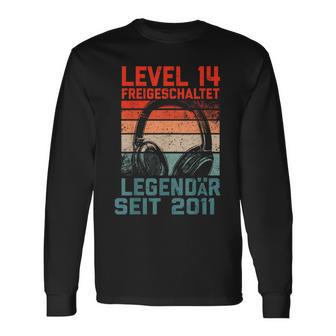 Level 14 Birthday Boy Gamer Nager Decorationintage 2011 Langarmshirts - Geschenkecke