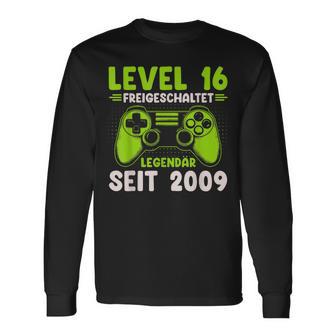 Level 16 Birthday Boy Gamer Nager Decorationintage 2009 Langarmshirts - Geschenkecke